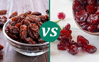 dried cranberries vs raisins - calories, nutrition, weight