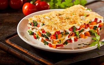Vegetarian lasagna - calories, nutrition, weight