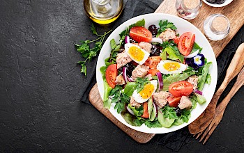 Tuna salad with egg - calories, nutrition, weight