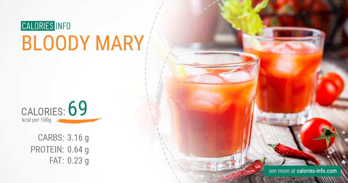 Bloody Mary - caloies, wieght
