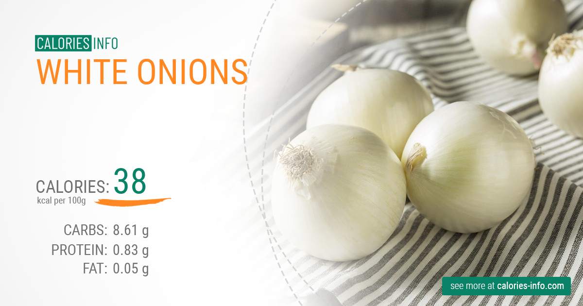 White onions - caloies, wieght