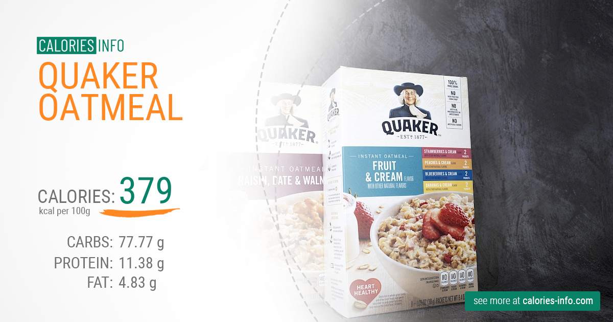 Quaker Oatmeal - caloies, wieght