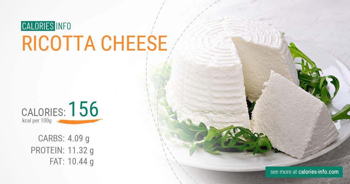Ricotta cheese - caloies, wieght