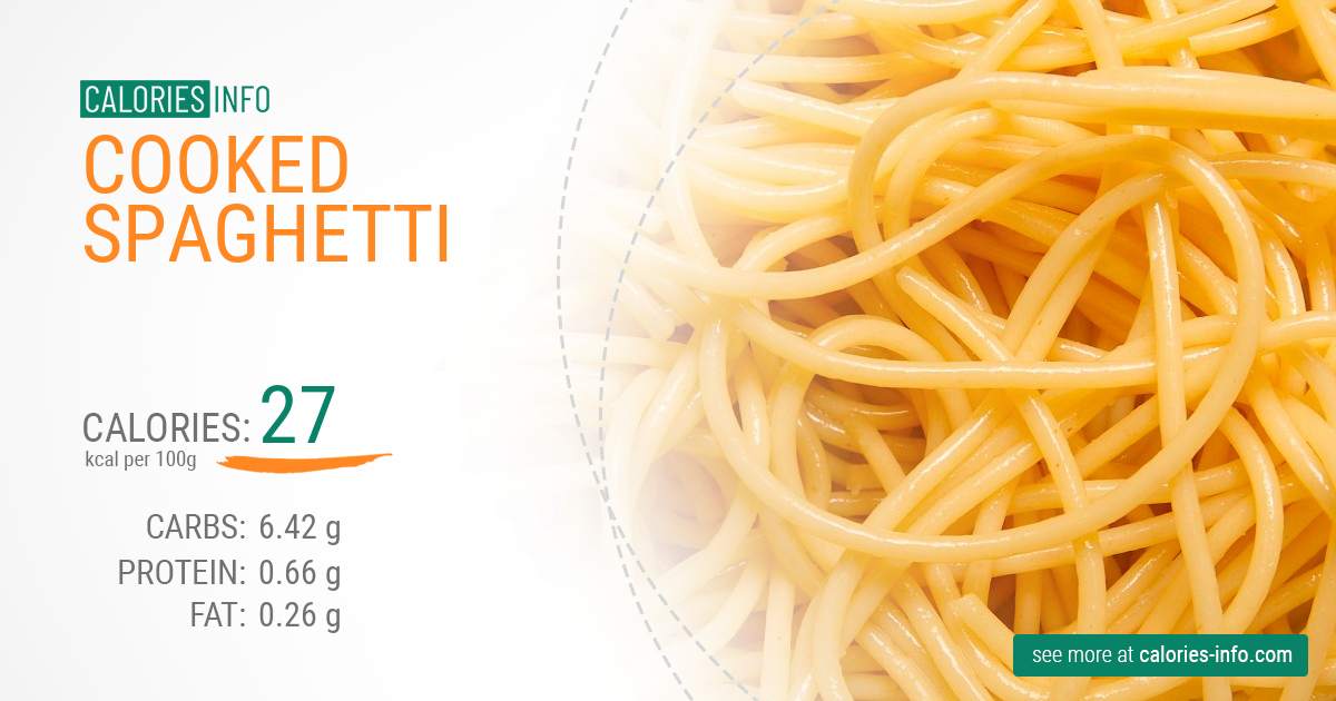 Cooked Spaghetti Calories And Nutrition 100g 