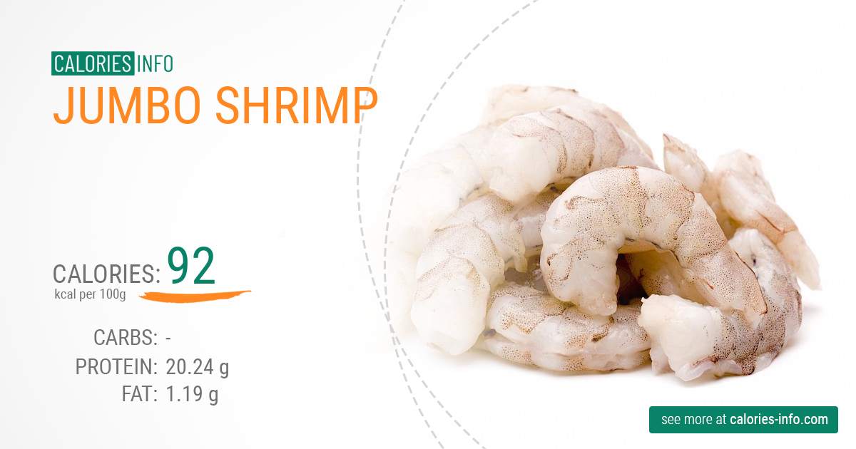 Jumbo shrimp - caloies, wieght