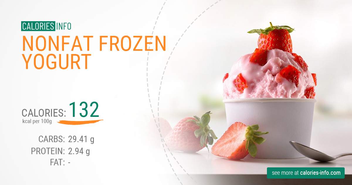 Nonfat frozen yogurt - caloies, wieght