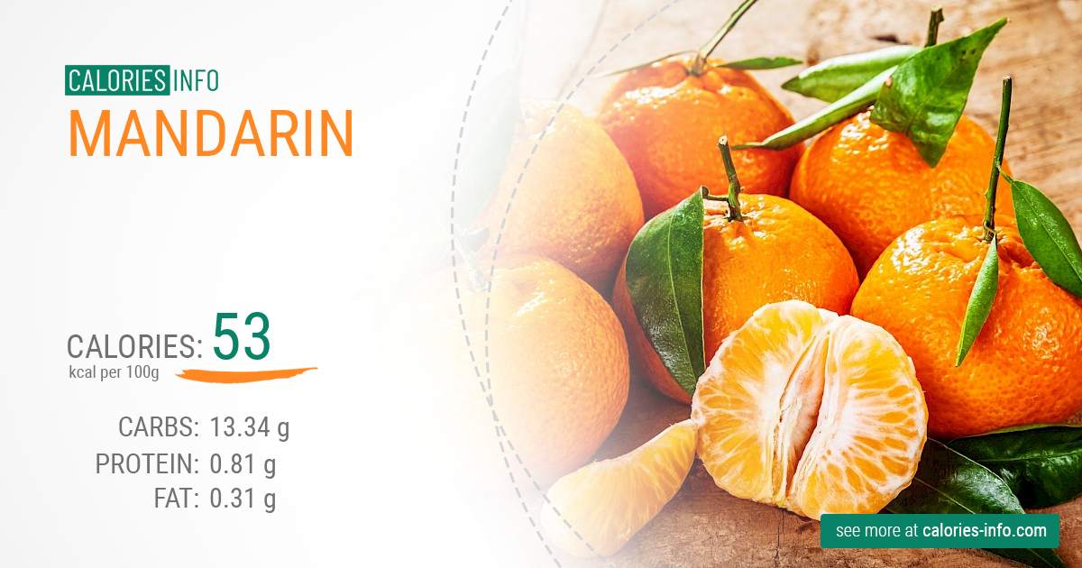 Mandarin (Tangerine) - caloies, wieght