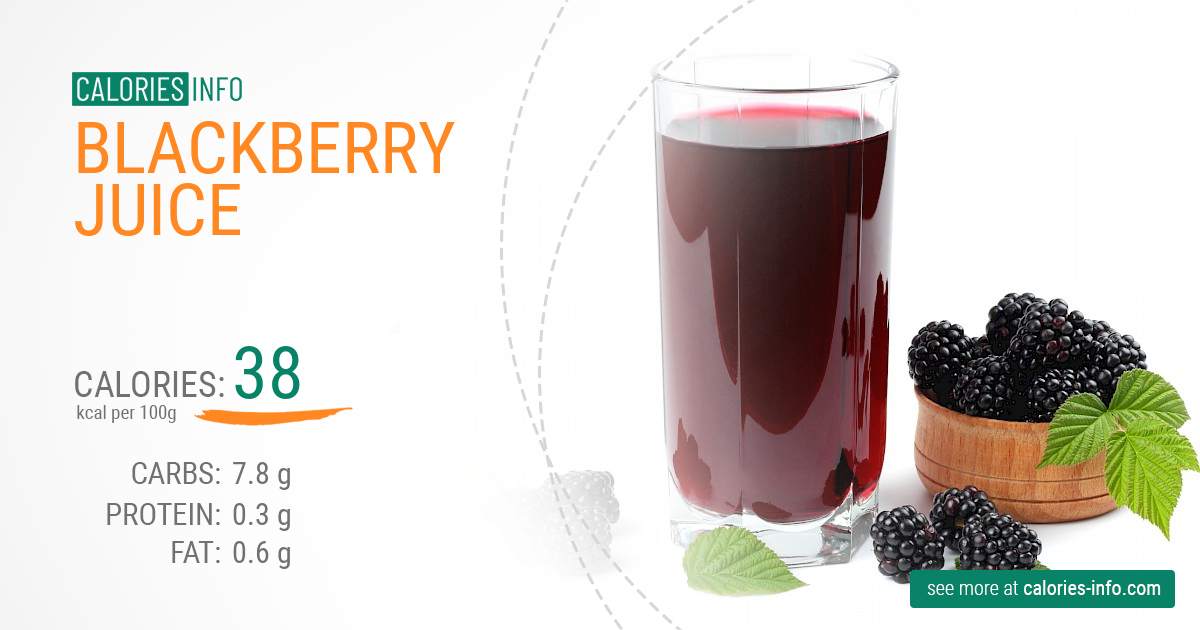 Blackberry juice - caloies, wieght