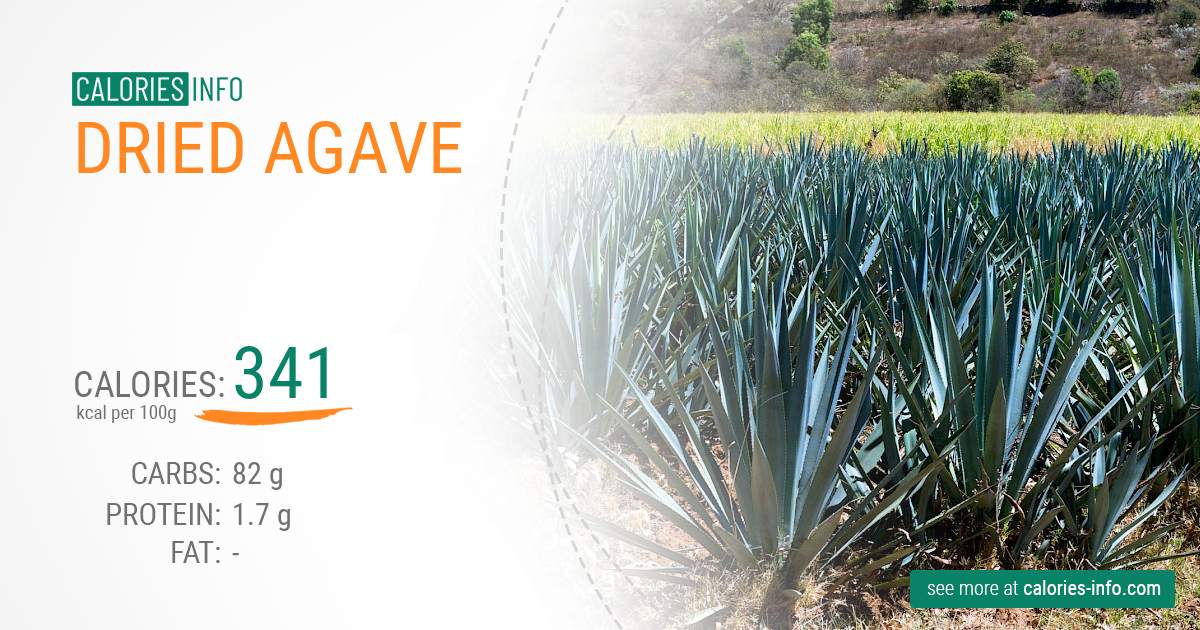 Dried agave - caloies, wieght